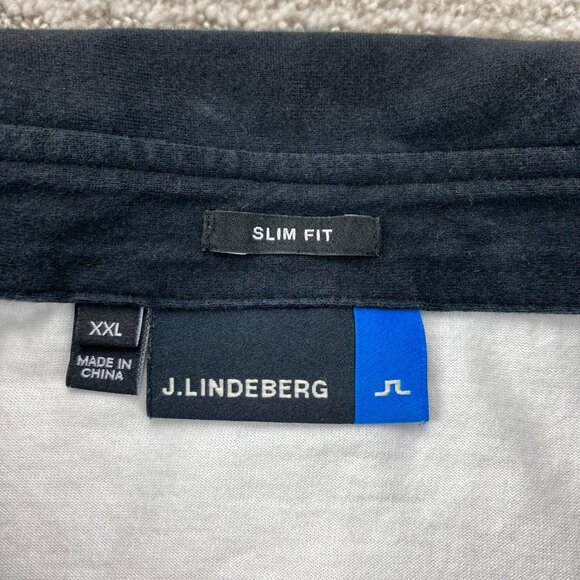 J. LINDEBERG Golf Shirt Men XXL Black White Slim Fit Casuual Polo Activewear - Picture 4 of 8